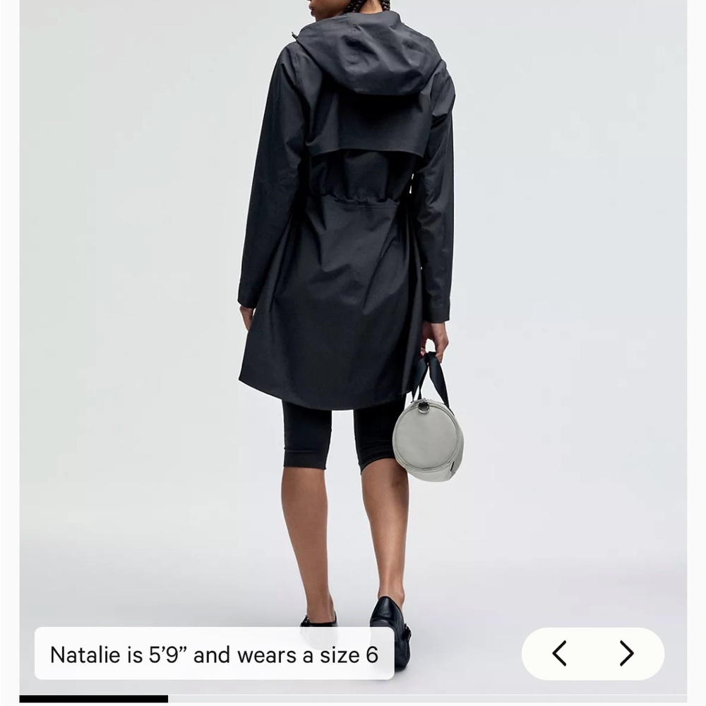 Lululemon Athletica Rain Rebel Black Trench, Size 6 - Picture 13 of 16